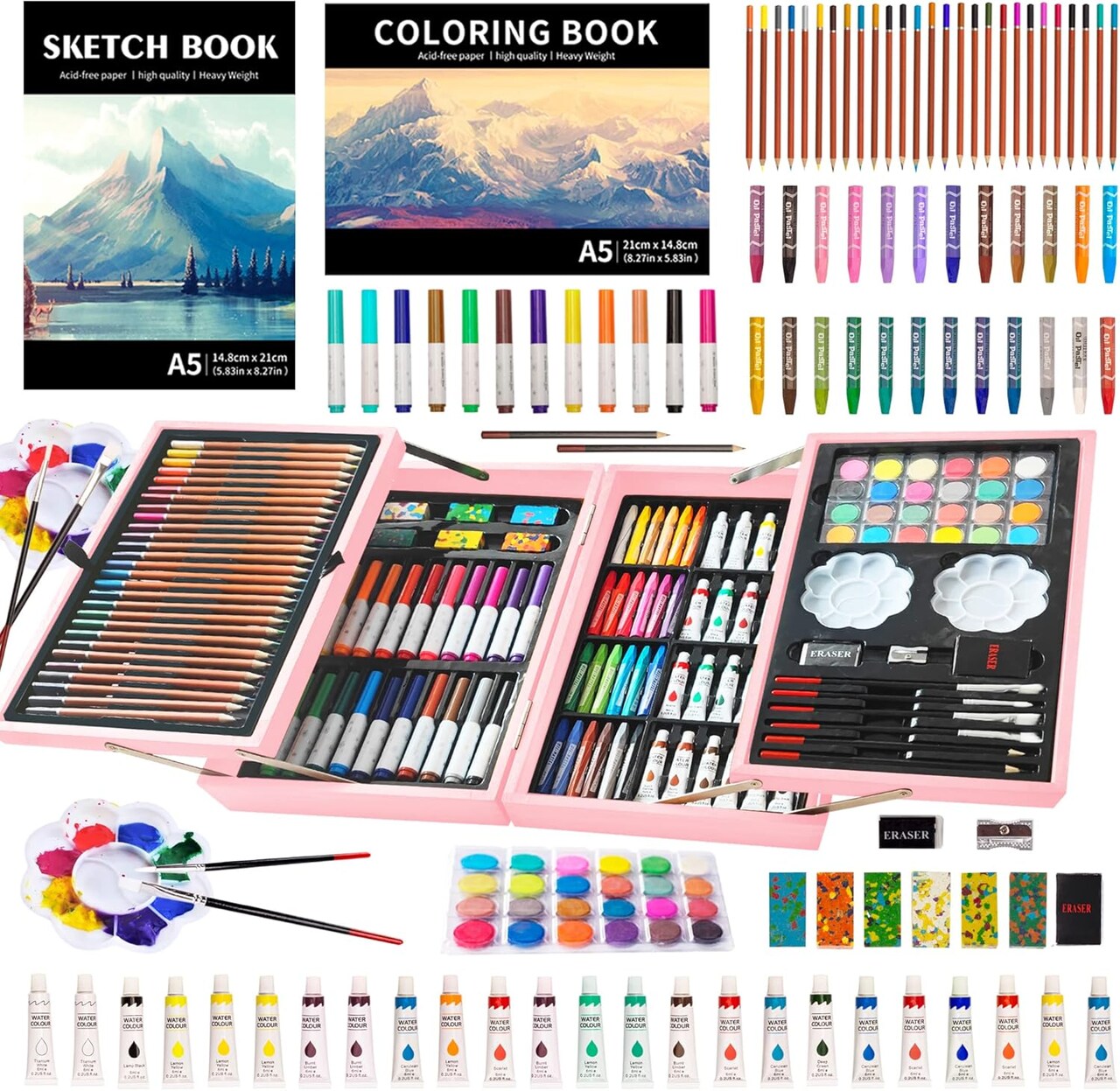 Art Set, 139 Pack Painting Drawing Art Supplies Kit with 2 Sketch Pads